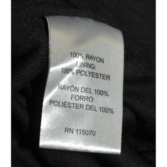 Nina Leonard Black Floral Boho Long Bell Sleeve Knee Length Dress Plus Size 2X - Picture 11 of 12